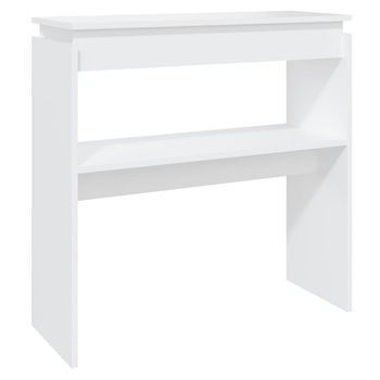 Mesa Consola Madera De Ingeniería Blanca 80x30x80 Cm Vidaxl