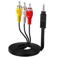 temco cable videocamara mini jack 35mm a 3 rca av 15m cable de video con conector macho 35mm rca y audio video cable aux auxiliar 4 polos a rca 3 colores amarillo blanco y rojo clavija banado