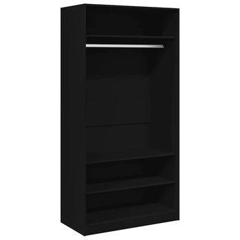 Armario De Madera Contrachapada Negro 100x50x200 Cm Vidaxl