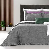 edredon algodon jacquard volante vitoria  cojines 135 cm rufino diaz gris