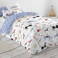 cool kids - funda nordica reversible estampada cama 105 - algodon extrasuave - incluye 1 o 2 fundas de almohada - doggy patch