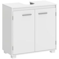 mueble bajo lavabo de bano de mdf con balda ajustable kleankin 60 x 30 x 60 cm r blanco