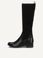caprice boots black made of leather and synthetic with block heel size 36