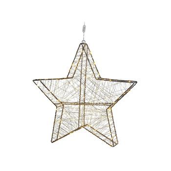 Decoración Figura Led Metal Plateado Hadas Forma De Estrella 58 X 58 Cm Interiores Exteriores Kurula