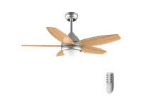 ventilador de techo - cecotec energysilence aero 495 luz led mando a distancia  temporizador 3 velocidades y 5 aspas reversibles marron