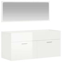 armario de bano  mueble bano con espejo madera de ingenieria blanco brillo
