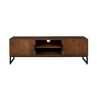 soporte de tv de madera maciza en tonos miel