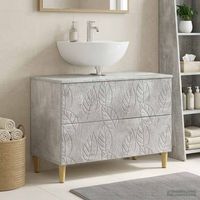 vidaxl mueble de lavabo para bano delft gris hormigon 82 x 41 x 59 cm