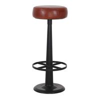 taburete alto de metal y piel alexis 35x82x35
