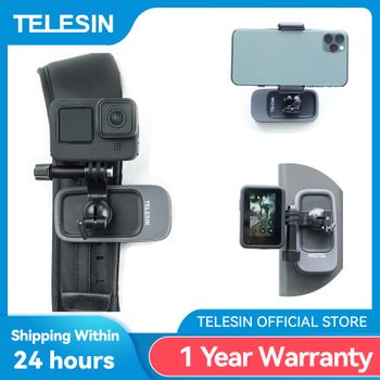 TELESIN-mochila magnética con Clip, correa de hombro con rotación de 360 grados para GoPro Hero Insta360 DJI, accesorios para Cámara de Acción