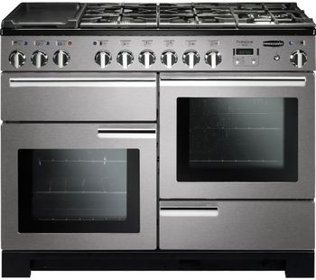 Rangemaster Professional Deluxe PDL110DFFSS/C 110 cm Dual Fuel Range Cooker - Stainless Steel & Chrome, Stainless Steel