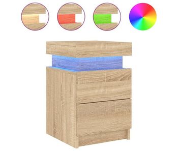 Vidaxl mesita de noche con luces led roble sonoma 35x39x55 cm