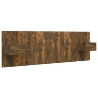 cabecero de dormitorio con estante integrado en la mesita de noche mdf marron claro tdl0205843
