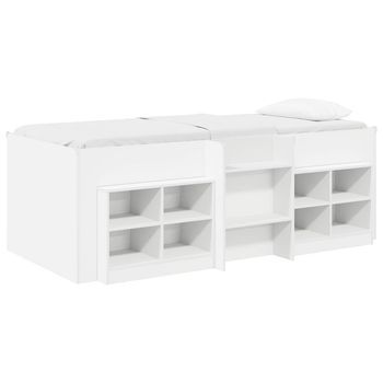 Marco De Cama Loft Con Armario Con Estante 3 Uds. Blanco Vidaxl