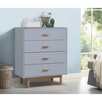 Cómoda con 4 cajones en efecto de madera de roble gris