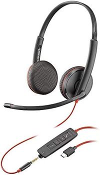 POLY Blackwire C3225 Auriculares Alámbrico Diadema Oficina/Centro de llamadas USB Tipo C Negro