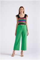 pantalones palazzo de falso denim green 40