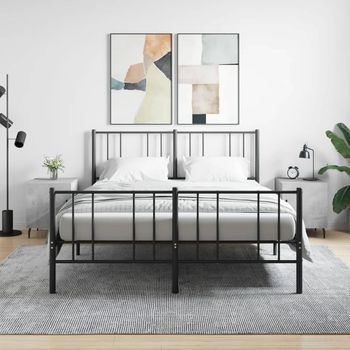 Mesitas De Noche - Mueble De Dormitorio - Madera De Ingeniería - Gris Hormigón (40x40x50cm)