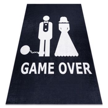 Alfombra Lavable Bambino 2104 'game Over' Boda, Despedida De Soltero,  160x220 Cm