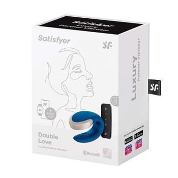 Satisfyer Double Love Vibrador Parejas Azul Bluetooth 1un