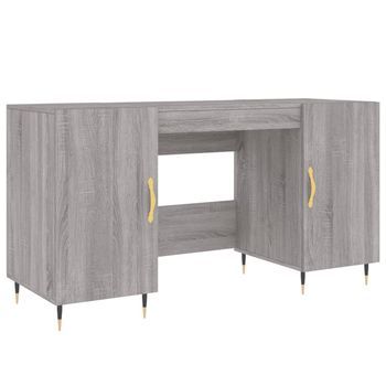 Escritorio Madera De Ingeniería Gris Sonoma 140x50x75 Cm Vidaxl