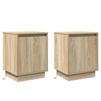 Armario De Noche 2 Uds. Roble Sonoma 39 X 34,5 X 50 Cm Vidaxl