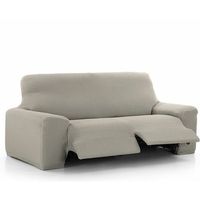 funda de sofa relax elastica vega para sofa de 3 plazas con 2 reposapies gris claro