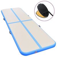 esterilla inflable de gimnasia con bomba 300x100x10 cm pvc azul vidaxl