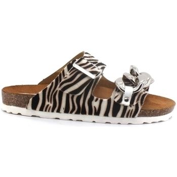 Divine Follie Sandalias Ciabatta Cavallino Catena Zebra BK05 para mujer