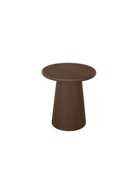 Mesa auxiliar redonda de microcemento en tono marrón 45x50cm