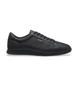 BOSS para hombre. 50574126 Zapatillas de piel Nitan Low negro (40), Plano, Cordones, Casual