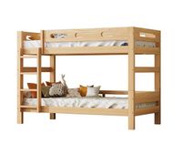 litera infantil de madera de pino 90x200cm con escalera y proteccion contra caidasnatural