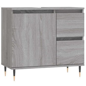 Armario De Baño | Mueble Baño Madera Contrachapada Gris Sonoma 65x33x60 Cm