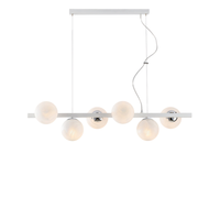 lampara colgante adrian de hierro lacado blanco y cromo 6 luces l101x30 bl278-6-bco