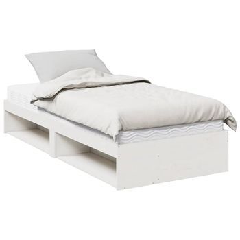 Sofá Cama Con Colchón Madera Maciza De Pino Blanco 90x190 Cm Vidaxl