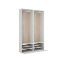 armario vestidor suit 2 modulos  2 barras  zapatero blanconatural 205x120x45 cm