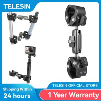 TELESIN-monopé para motocicleta, manillar de bicicleta, montaje panorámico, palo de Selfie Invisible, soporte para GoPro Hero DJI Insta360