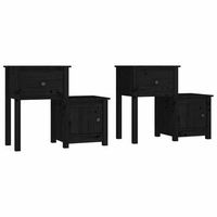 mesitas de noche 2 uds madera de pino negro 795x38x655 cm vidaxl