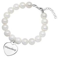 pulsera de perlas con colgante corazon