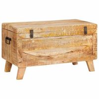 caja de almacenamiento 70 x 35 x 40 cm madera maciza de mango vidaxl