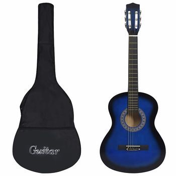 Guitarra Clásica Para Principiantes Con Funda Azul 3/4 36