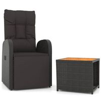 juego muebles jardin 2 pzas madera acacia ratan sintetico negro vidaxl