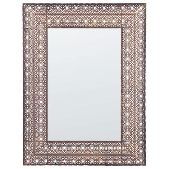 Espejo De Pared Marco De Metal Cobre 69 X 90 Cm Accesorio Decorativo Hogar Dehradun