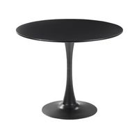 mesa de comedor negra base metal 90 cm 4 plazas industrial minimalista cocina boca
