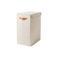 cesto doble para la ropa sucia de tela blanca 50 x 30 x 60 cm