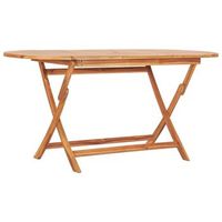 mesa plegable de jardin madera maciza de teca 160x80x75 cm vidaxl