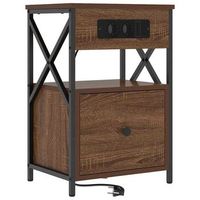 armario de noche roble marron 40 x 31 x 60 cm vidaxl