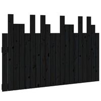 cabecero de cama de pared madera maciza pino negro 1275x3x80cm