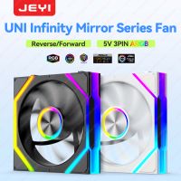 ventiladores de pc jeyi argb infinity mirror con rodamiento hidraulico 30dba 12cm ventilador de refrigeracion 5v3 pin pwm 800-2000rpm ventilador de aspas con giro hacia adelanteatras