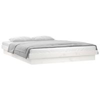 estructura cama led sin colchon madera maciza blanco 120x200 cm vidaxl